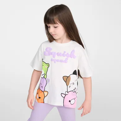 Cool Club, Tricou pentru fete, alb, imprimeu Squishmallows