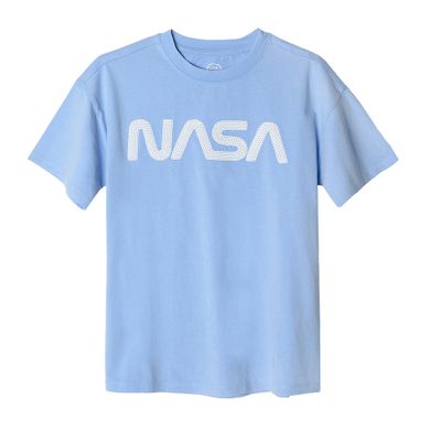 Cool Club, Tricou pentru fete, albastru, paiete, imprimeu NASA
