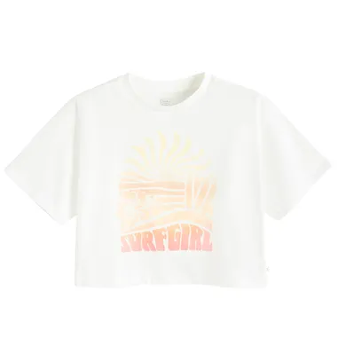 Cool Club, Tricou pentru fete, crop top, alb