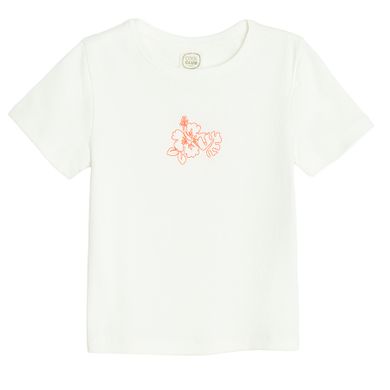 Cool Club, Tricou pentru fete, crop top, din tricot striat, alb