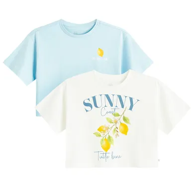 Cool Club, Tricou pentru fete, crop top, mix, set, 2 buc.