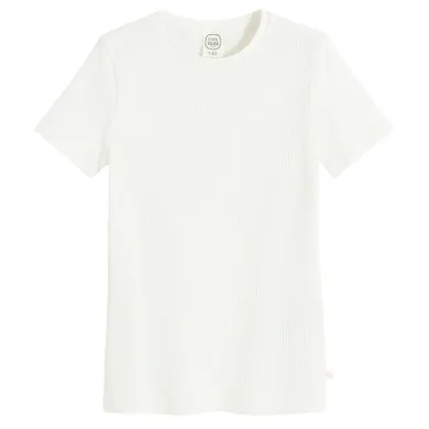 Cool Club, Tricou pentru fete, din tricot striat, alb