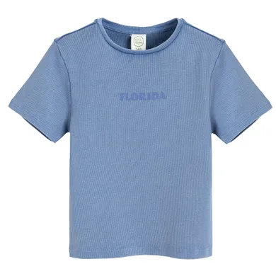 Cool Club, Tricou pentru fete, din tricot striat, albastru