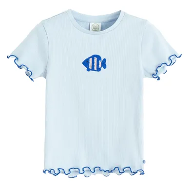 Cool Club, Tricou pentru fete, din tricot striat, albastru