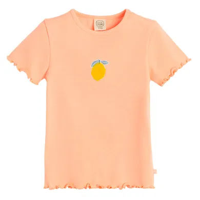 Cool Club, Tricou pentru fete, din tricot striat, portocaliu