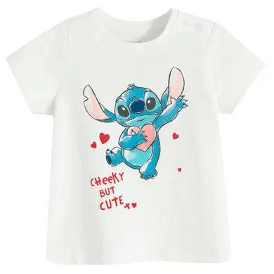 Cool Club, Tricou pentru fete, ecru, imprimeu Lilo si Stitch