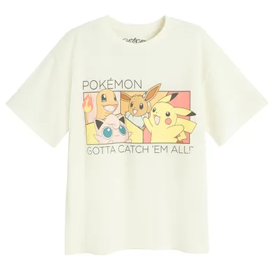 Cool Club, Tricou pentru fete, ecru, imprimeu Pokemon