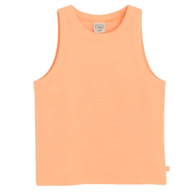 Cool Club, Tricou pentru fete fara maneci, din tricot striat, portocaliu