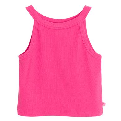 Cool Club, Tricou pentru fete fara maneci, din tricot striat, roz