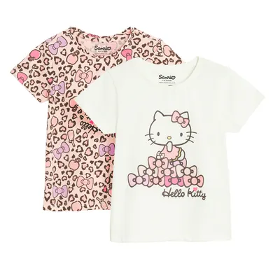 Cool Club, Tricou pentru fete, mix, imprimeu Hello Kitty, set, 2 buc.