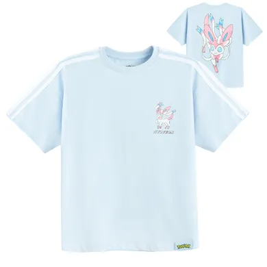 Cool Club, Tricou pentru fete, oversize, albastru, imprimeu Pokemon