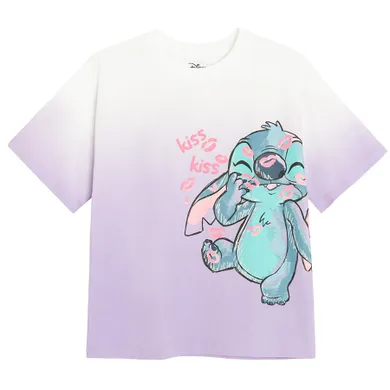 Cool Club, Tricou pentru fete, oversize, violet, imprimeu Lilo si Stitch