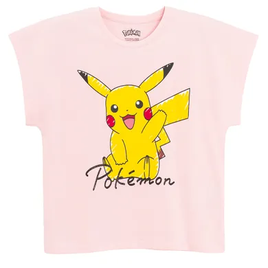 Cool Club, Tricou pentru fete, roz, imprimeu Pokemon