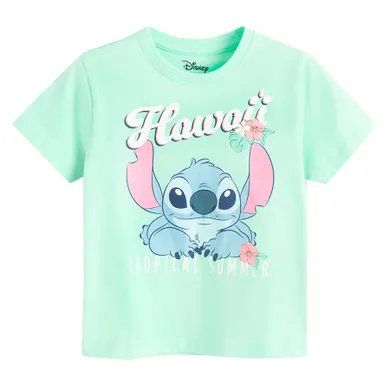Cool Club, Tricou pentru fete, turcoaz, imprimeu Lilo si Stitch