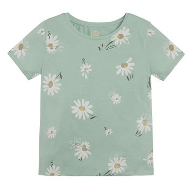 Cool Club, Tricou pentru fete, verde, imprimeu margarete
