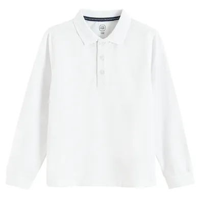 Cool Club, Tricou polo cu maneca lunga pentru baieti, alb