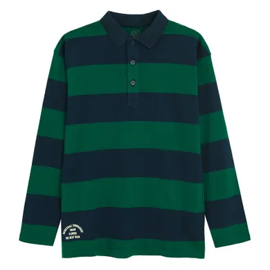 Cool Club, Tricou polo cu maneca lunga pentru baieti, bluemarin-verde