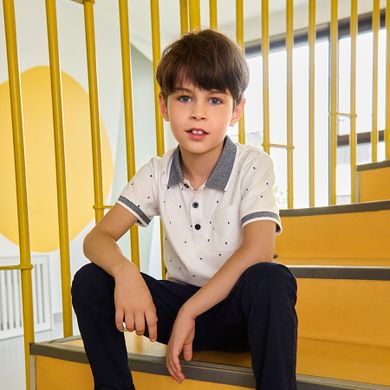 Cool Club, Tricou polo cu maneca scurta pentru baieti, alb