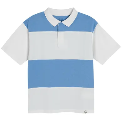 Cool Club, Tricou polo cu maneca scurta pentru baieti, albastru-alb