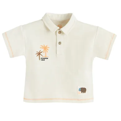 Cool Club, Tricou polo cu maneca scurta pentru baieti, bej