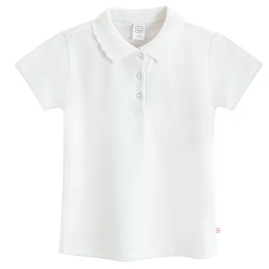 Cool Club, Tricou polo cu maneca scurta pentru fete, alb