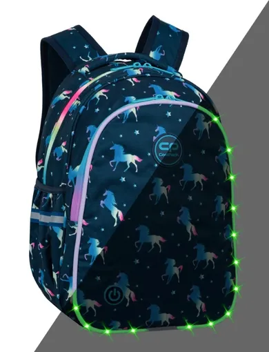 CoolPack, Jimmy LED, rucsac cu 2 compartimente, Blue Unicorn