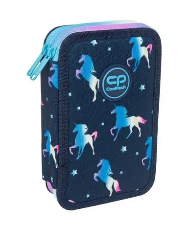 CoolPack, Jumper 2, penar dublu cu rechizite scolare, Blue Unicorn