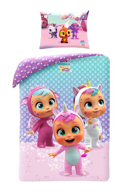 Cry Babies, set lenjerie de pat single, 140-200 cm + 70-90 cm