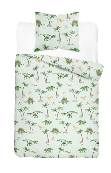 Dinozauri, set lenjerie de pat single, 140-200 cm
