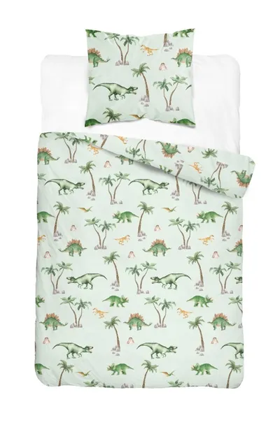 Dinozauri, set lenjerie de pat single, 160-200 cm