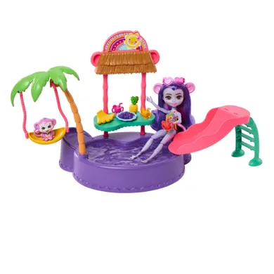 Enchantimals, Monkey Splash Pool, set de joaca cu papusa si accesorii