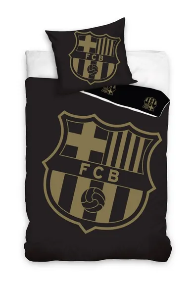 FC Barcelona, set lenjerie de pat single, din bumbac, 140-200 cm