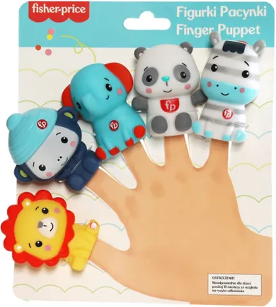 Fisher-Price, jucarie de baie, figurine, marionete pentru degete, 5 buc.