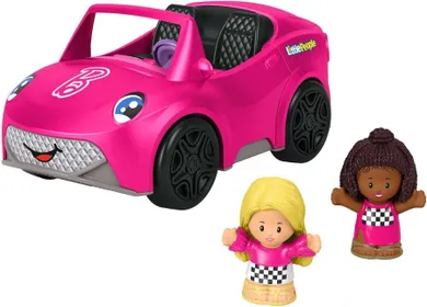 Fisher-Price, Little People, Barbie Cabriolet cu sunete, set de joaca cu 2 figurine