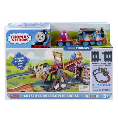 Fisher-Price, Thomas & Friends, Pesterile de cristal, set de joaca cu locomotiva motorizata Thomas