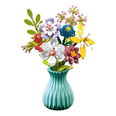 Flowers, piese de asamblare, buchet de flori in vaza, 792 elemente