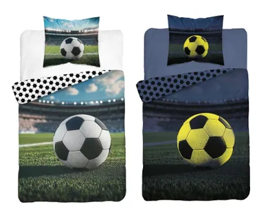 Fotbal, Fluo, set lenjerie de pat single, 160-200 cm