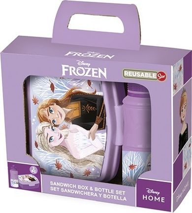 Frozen, frunze de toamna, set: cutie pentru pranz + sticla de apa, 380 ml