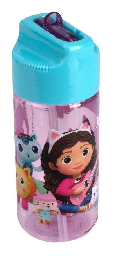 Gabby's Dollhouse, sticla de apa cu pai, 430 ml