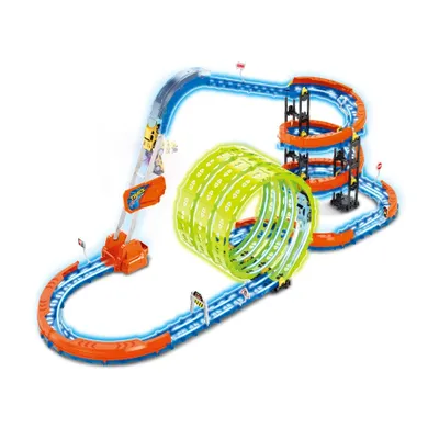 Glow Flip Track, pista de masini care lumineaza in intuneric, set cu vehicul