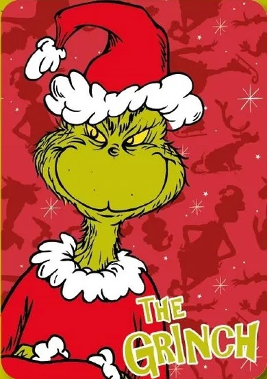 Grinch, patura din fleece, 100-140 cm