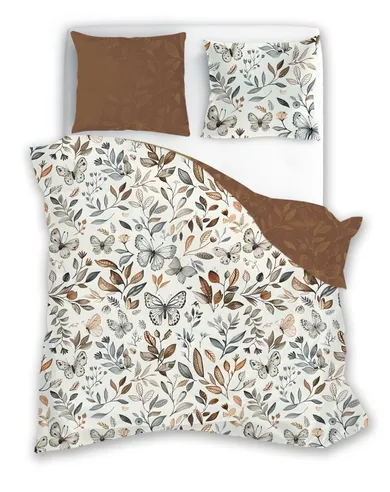 Gusto, Fluturi, set lenjerie de pat single, din bumbac, 140-200 cm