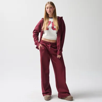 Hanorac oversize bordo cu fermoar unisex NOWEAR