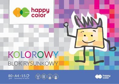 Happy Color, caiet de desen, colorat, format A4, 15 foi