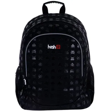 Hash, rucsac pentru scoala, cu 3 compartimente, Black Gamer