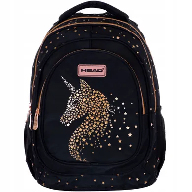 Head, Golden Effect, rucsac pentru scoala, cu 3 compartimente, Classy Gold