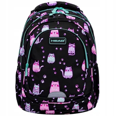 Head, rucsac pentru scoala, cu 3 compartimente, Lovely Kitty