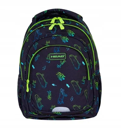 Head, rucsac pentru scoala, cu 3 compartimente, Skate Lifestyle