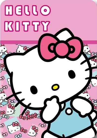 Hello Kitty, patura polar, roz, 100-140 cm