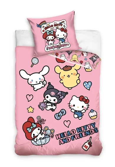 Hello Kitty, set lenjerie de pat single, 160-200 cm